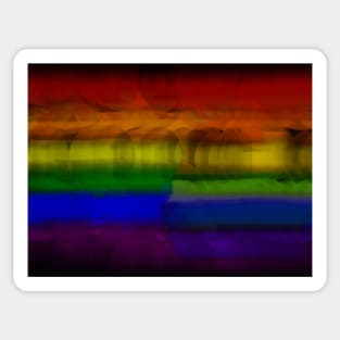 Dusty Dark Rainbow striped abstract Sticker